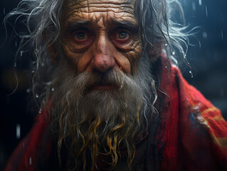 Old Wise Man wtih Huge Life Experience and Knowledge AI Portrait