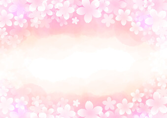 桜　春　ピンク　水彩　背景　イメージ