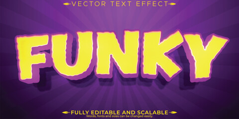 Funky text effect, editable groovy and stylish customizable font style