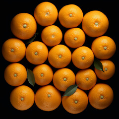 Fondo con detalle y textura de varias naranjas sobre fondo de color negro