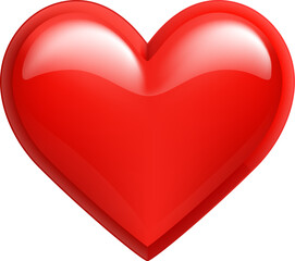 Shiny heart 3D icon as a symbol of love and romance. Heart sign isolated