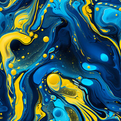 Dynamic Blue & Yellow Pouring Seamless Pattern