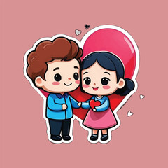 vector design couple lover celebrate valentine day 