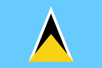 Flag of Saint Lucia. A blue flag with two triangles in the center. State symbol of the Federation of Saint Lucia.