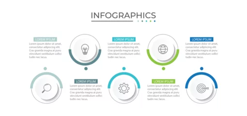 Poster Vector abstract elements of graph infographic template with label, integrated circles. business concept with 5 options.  © M. Usnata wijaya
