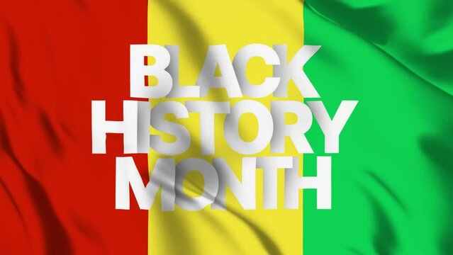 Black History Month Text on black history month flag background for american, african culture and Black history months (Black History Month).