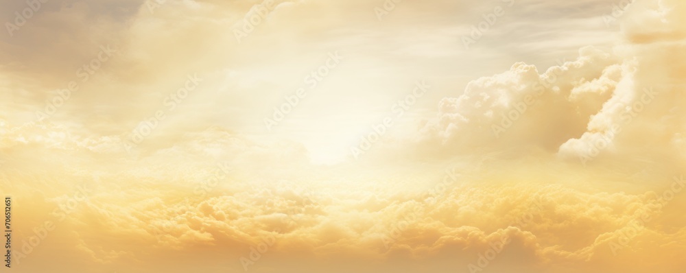 Wall mural gold sky with white cloud background - Wall murals