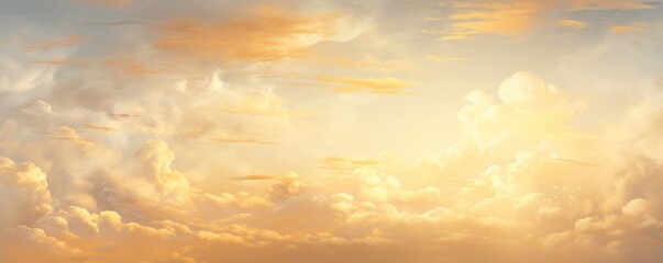 Gold sky with white cloud background