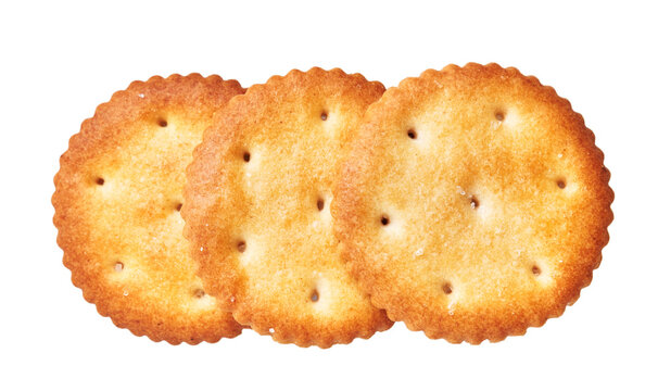  Delicious group of salty biscuits over isolated white background