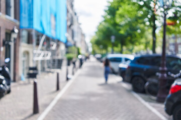 Blurred background of street