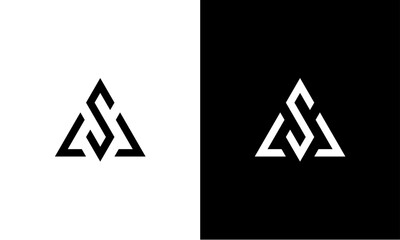 A S initials triangle line logo - obrazy, fototapety, plakaty
