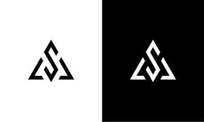 Fotobehang A S initials triangle line logo © Kurniawan FR