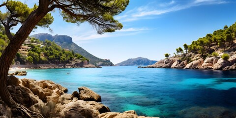 Coastal landscape in Port Andratx, Mallorca, Spai