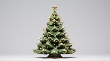 Beautiful christmas tree isolated on a white background. Neural network AI generated art