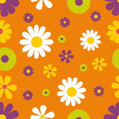 Fototapeta na wymiar Happy cute sweet floral seamless wallpaper background vector.