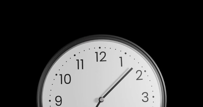 Animation of clock ticking over black background