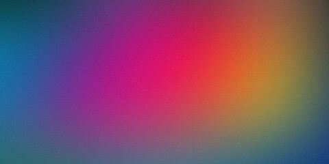 Noisy multicoloured abstract background. Holographic blurred grainy gradient banner background texture.