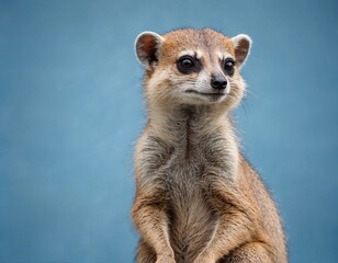 Suricata. Isolated on blue pastel background