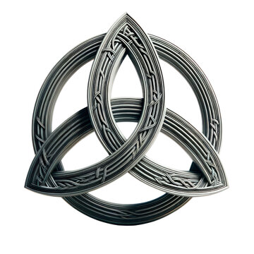 Celtic trinity knot symbol,St patrick's day, Png ,3D style and isolated on a transparent background