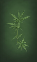 Cannabis plant against simple background