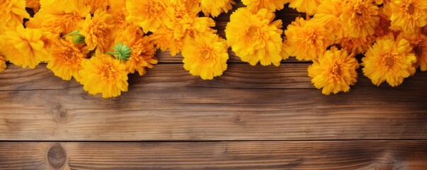 Marigold wooden boards with texture as background