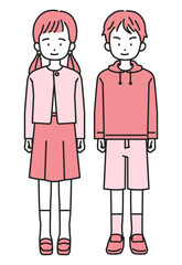 小学生の男の子と女の子