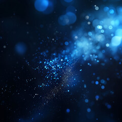 Obraz premium Dark blue and glow particle abstract background