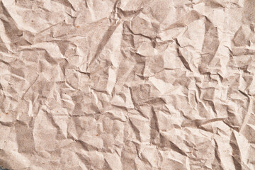  Brown crumpled paper texture background