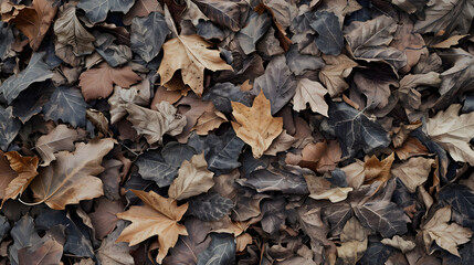 Colorful dead leaves covering the ground background - Powered by Adobe