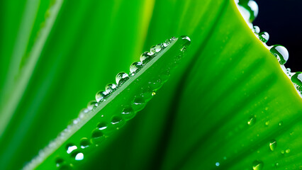 Aloe vera juice drop close up. Aloe vera leaf with aloe gel over green background.