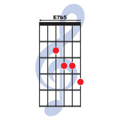 E7b5 guitar chord icon