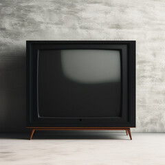 Old blank TV on a wall