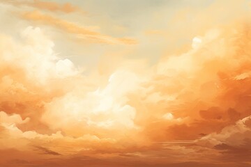 Naklejka na ściany i meble Ochre sky with white cloud background 