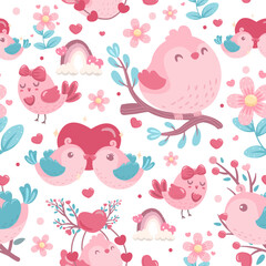 cute seamless pattern elements in valentine's day. Vector illustration.