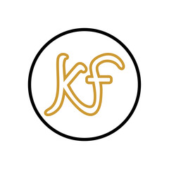 KF monogram vector in classic style. This vector is perfect for company logos, identity, branding, banners and wedding name designs etc.