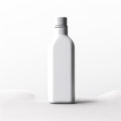 White 3D plastic bottle with shadow mockup
