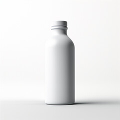 White 3D rounded plastic bottle mockup