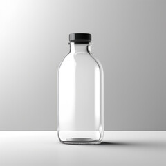 Empty glass bottle mockup
