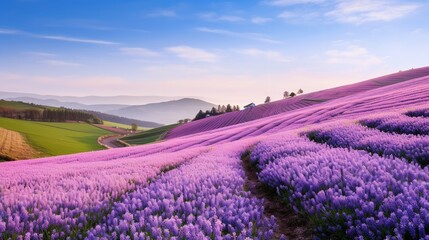 Springtime Hyacinth Hillside Bliss - AI Generated