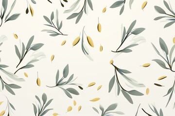 Olive pastel template of flower designs with leaves