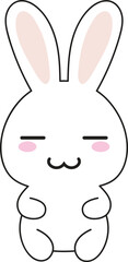 Easter Bunny Rabbit Character with cute emotion. Perfect for kids' activities, stickers, emoticons, avatars, and more