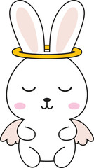 Easter Bunny Rabbit Character with cute emotion. Perfect for kids' activities, stickers, emoticons, avatars, and more