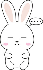 Easter Bunny Rabbit Character with cute emotion. Perfect for kids' activities, stickers, emoticons, avatars, and more