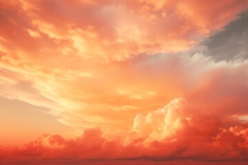 orange sky with white cloud background