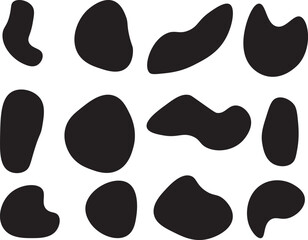 abstract organic black blobs irregular shape