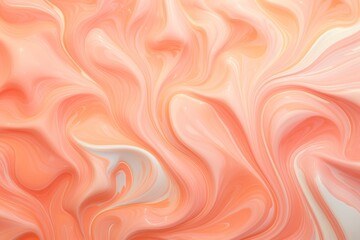 Pastel coral seamless marble pattern with psychedelic swirls