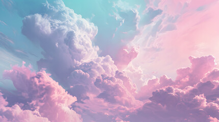 Romantic pink background with cloud, gradient colour
