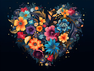 Valentine Day Love Flower Heart AI Artwork