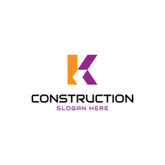 Vector geometric of letter V, C and for construction logo design template