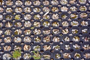 Rubber doormat with holes and openwork rubber mat - anti-slip mat for industrial use as a road covered with gravel